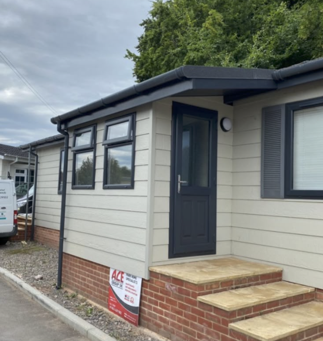 Completed parkhome porch built by ACE GROUP